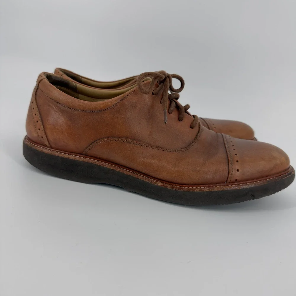 Samuel Hubbard Brown Leather Cap Toe Oxford Shoes M2140-055 Mens 10.5